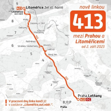 Středočeský a Ústecký kraj propojí nová autobusová linka 413 Kliknutím zvětšíte obrázek
