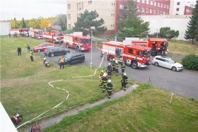 Chomutovská nemocnice cvičila s hasiči