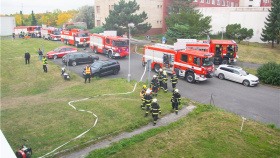 Chomutovská nemocnice cvičila s hasiči