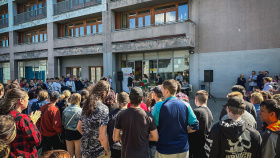 Studenti vítali jaro tancem a tvořivostí Studenti vítali jaro tancem a tvořivostí