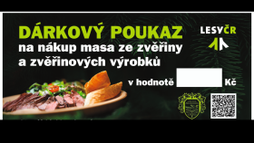 Předvánoční novinkou je prodej dárkových poukazů na zvěřinu a výrobky z ní