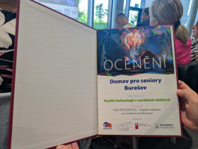 Domov pro seniory Burešov získal celostátní ocenění za využití umělé inteligence Kliknutím zvětšíte obrázek